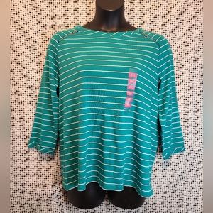 ❄️ NWT Rafaella Sport Casual Striped Top Size XXL